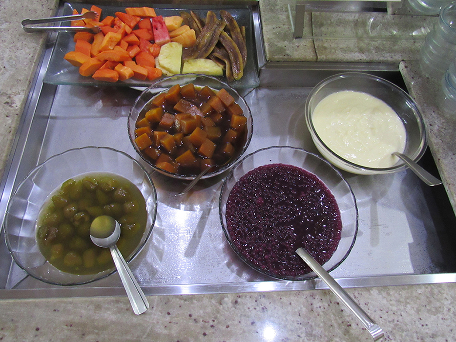 Buffet Livre de saladas, sobremesas, frutas, pratos quentes, grelhados e peixe - Pizzaria Costa do Sol